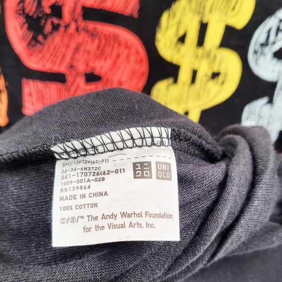 SPRZ NY x Andy Warhol Black Crewneck Dollar Sign Graphic T-Shirt Men's Size XL - Picture 5 of 6